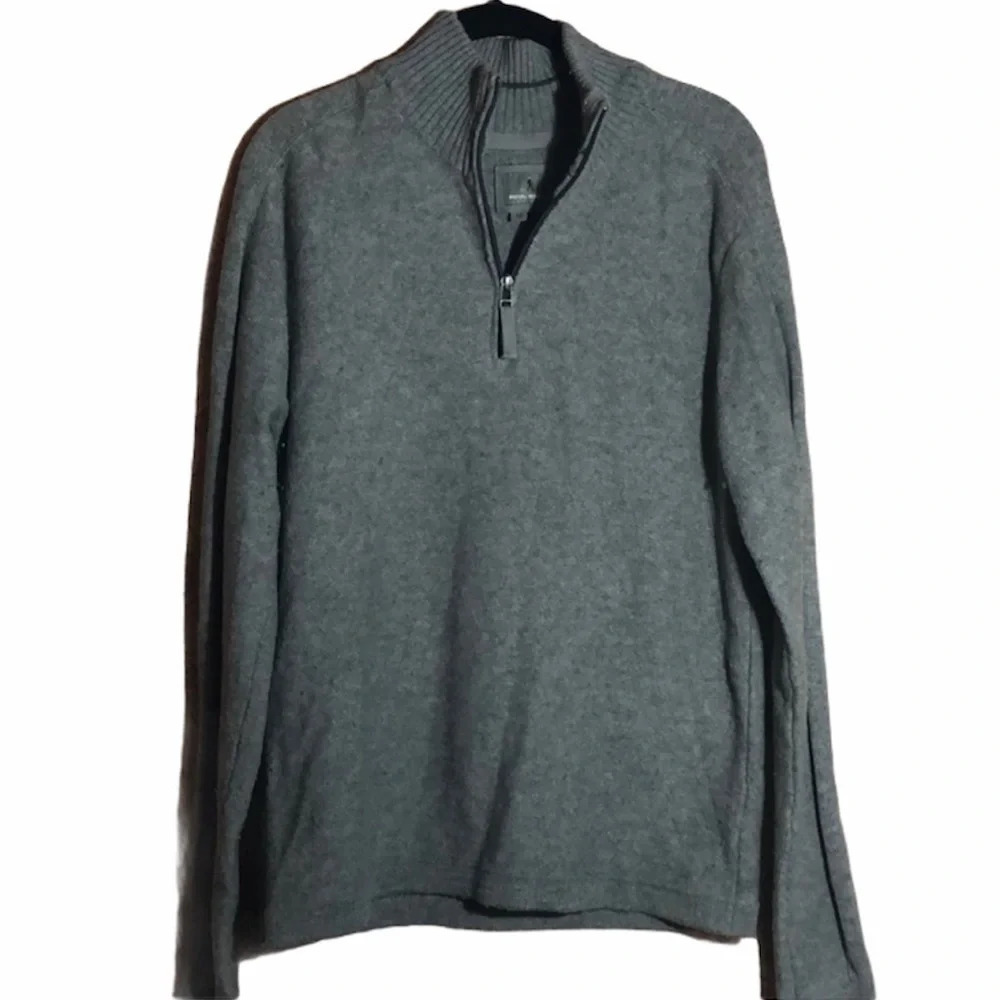 Royal Robbins wool zip front grey sweater M REI wool blend
